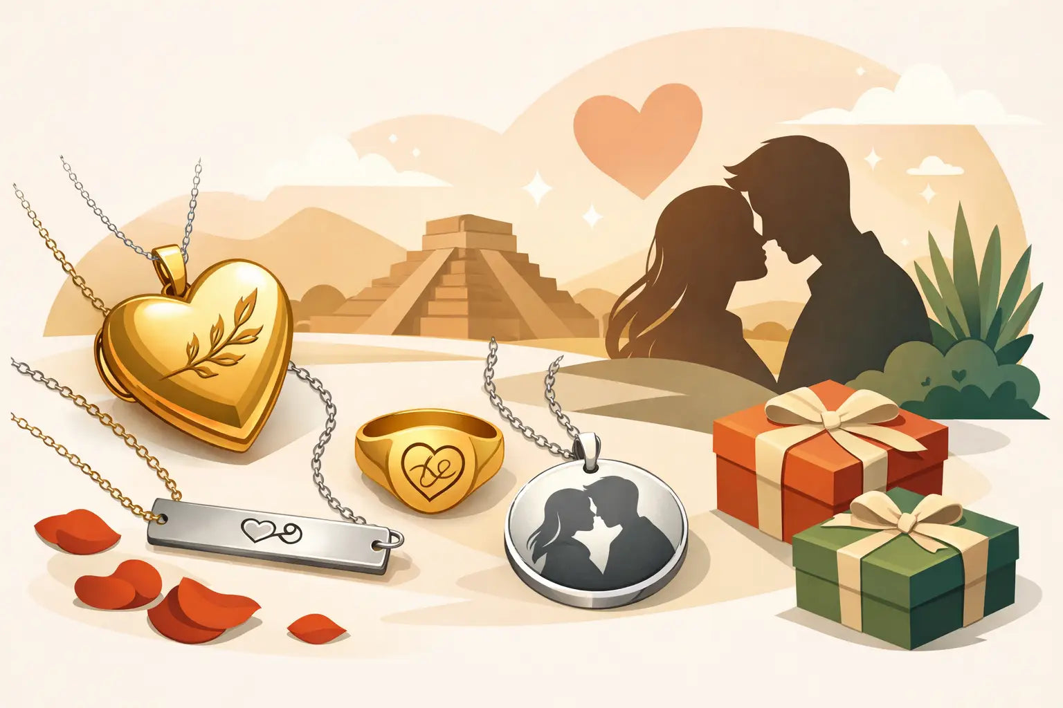 Joyas grabadas México para regalar con amor