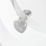 Charm Tag - Corazón doble con bail liso