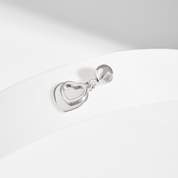 Charm Tag - Corazón doble con bail liso