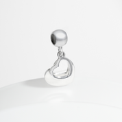 Charm Tag - Corazón doble con bail liso
