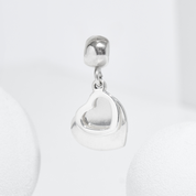 Charm Tag - Corazón doble con bail liso