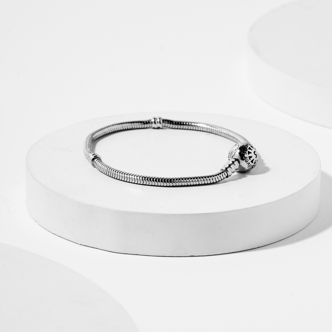 Flowtag - Brazalete Cadena de Serpiente con Cierre de Esfera