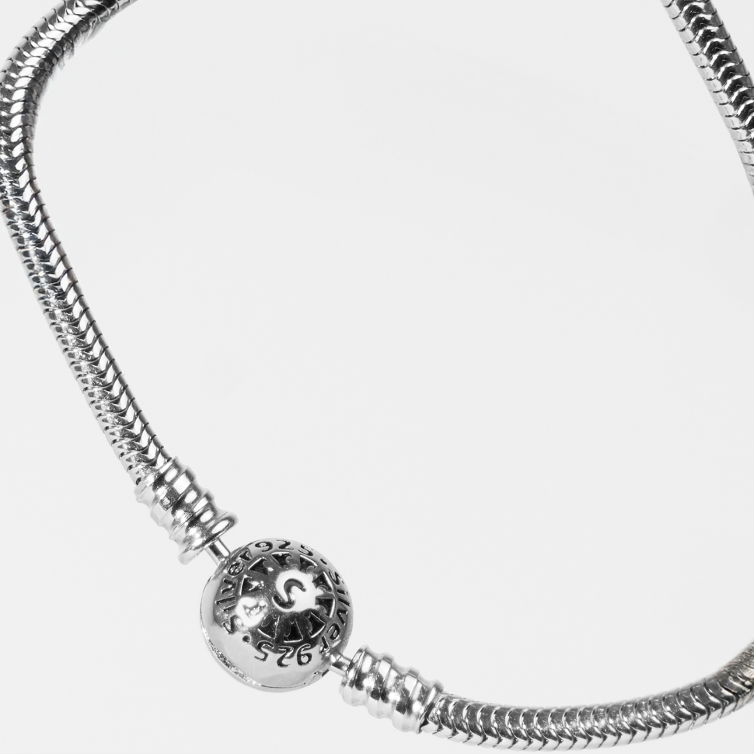Flowtag - Brazalete Cadena de Serpiente con Cierre de Esfera