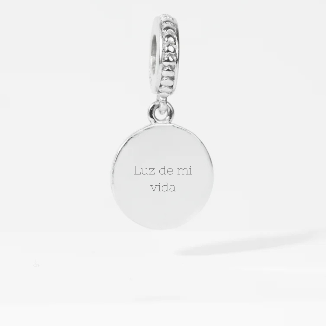 Charm Tag - Colgante Círculo liso para Mamá - Silvertag Shop