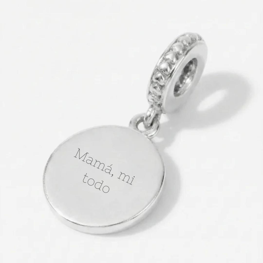 Charm Tag - Colgante Círculo liso para Mamá - Silvertag Shop