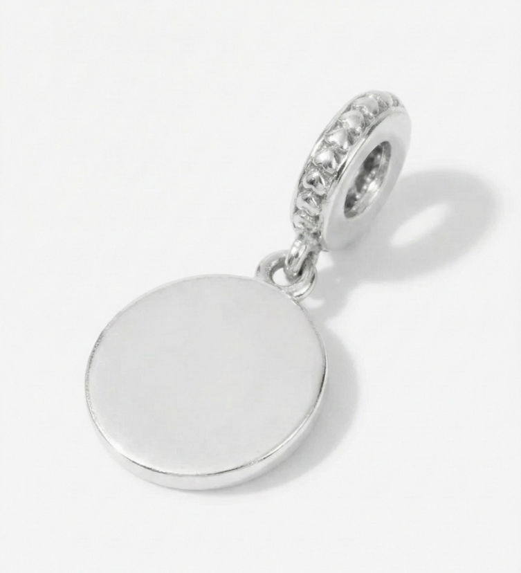 Charm Tag - Colgante Círculo liso - Silvertag Shop
